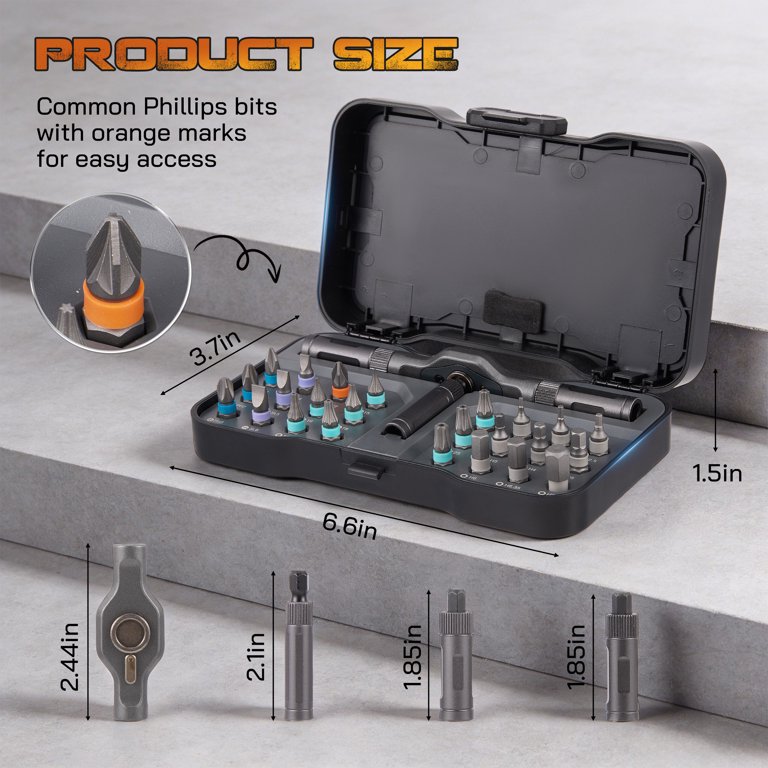 YTAKY 24-in-1 Magnetic Screwdriver Set with Ratchet Handle photo 8