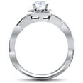 thumbnail image 4 of Pompeii 1 1/10ct Curve Engagement Ring & Matching Wedding Band 14K White Gold (G/H,I1-I2), 4 of 4