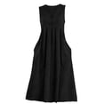 thumbnail image 5 of Afdoent Dresses For Women Linen Maxi Dresses For Casual V Neck Long Dress Sleeveless With Pockets Beach Travel Vacation Long Sundress Travel Outfits, 5 of 5