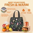 thumbnail image 5 of Pioneer Flower Floral Print Pattern Insulated Lunch Bag for Women & Adults,Large Portable Soft Cooler Lunch Bag,Thermal Food Storage Tote with Pearl Cotton,8.66L,8.75x5.75x9.5 Inch, 5 of 6