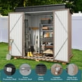 thumbnail image 6 of Lofka 6x4 FT Outdoor Storage Shed , Metal Garden Sheds & Outdoor Storage with Lockable Door for Backyard, Patio, Lawn, Brown, 6 of 8