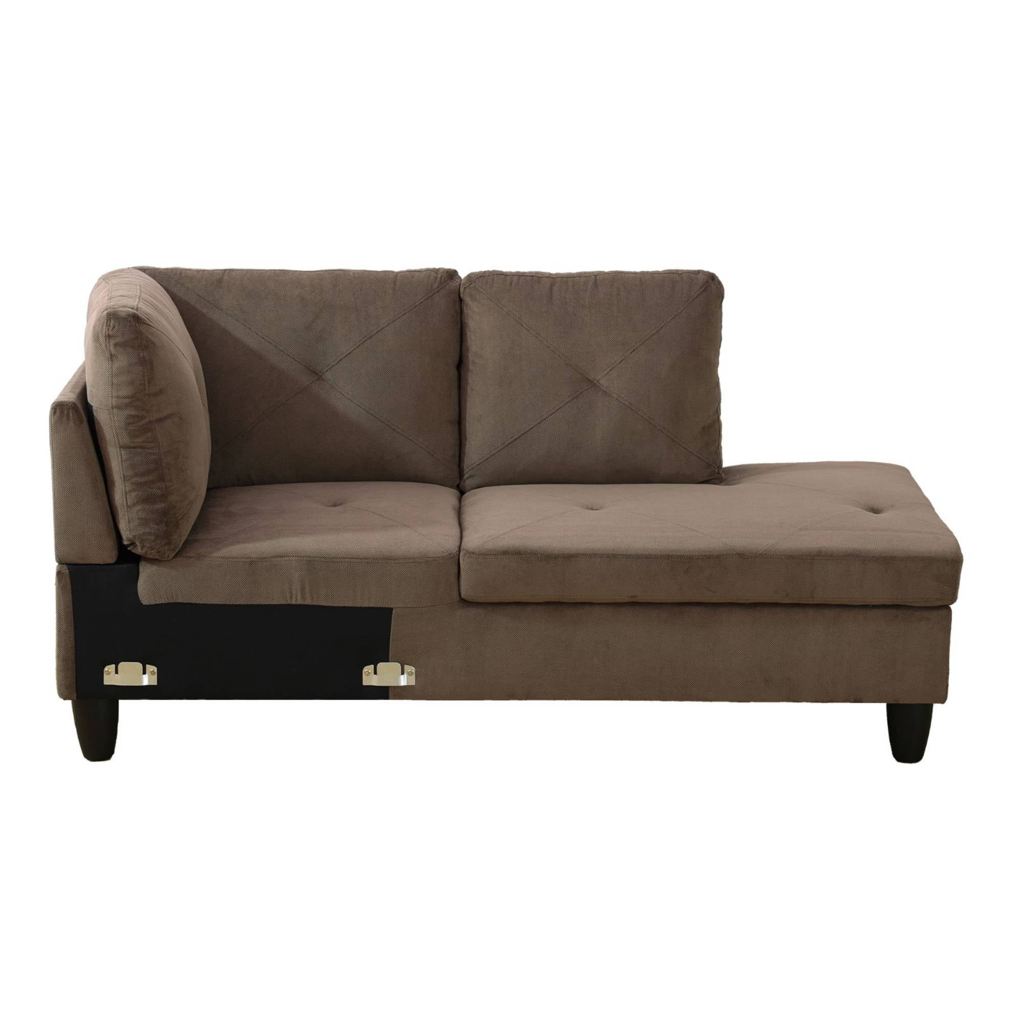 Modern L-Shape Sectional Sofa for Living Room, Modular Sleeper Sofa Couch With Chaise For Bedroom, Brown