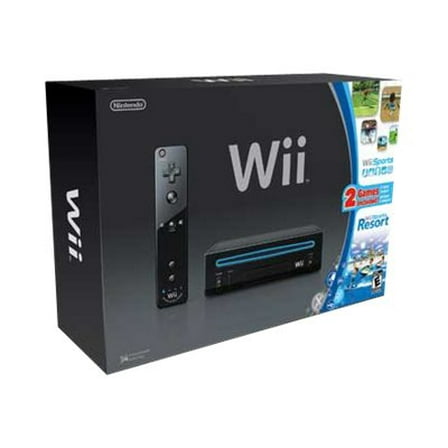 Nintendo Wii - Game console - black - Wii Sports, Wii Sports Resort