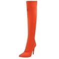 thumbnail image 7 of BONIXOOM Winter Boots For Women High Heel Rubber Slip-On Knee-High Winter Orange, 7 of 7