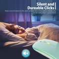 thumbnail image 2 of LED Wireless Mouse, Rechargeable Slim Silent Mouse 2.4G Portable Mobile Optical Office Mouse with USB & Type-c Receiver, 3 Adjustable DPI for Notebook, PC, Laptop, Computer, Desktop (Mint Green), 2 of 7