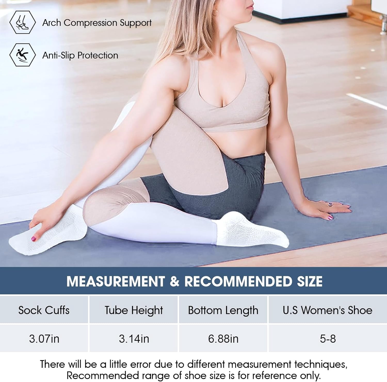 Grip Pilates Socks For Women - 4 Pairs, Non-Slip Slouch Socks With Silicone Grips For Yoga, Barre, Hospital (One Size, A-brown Series)