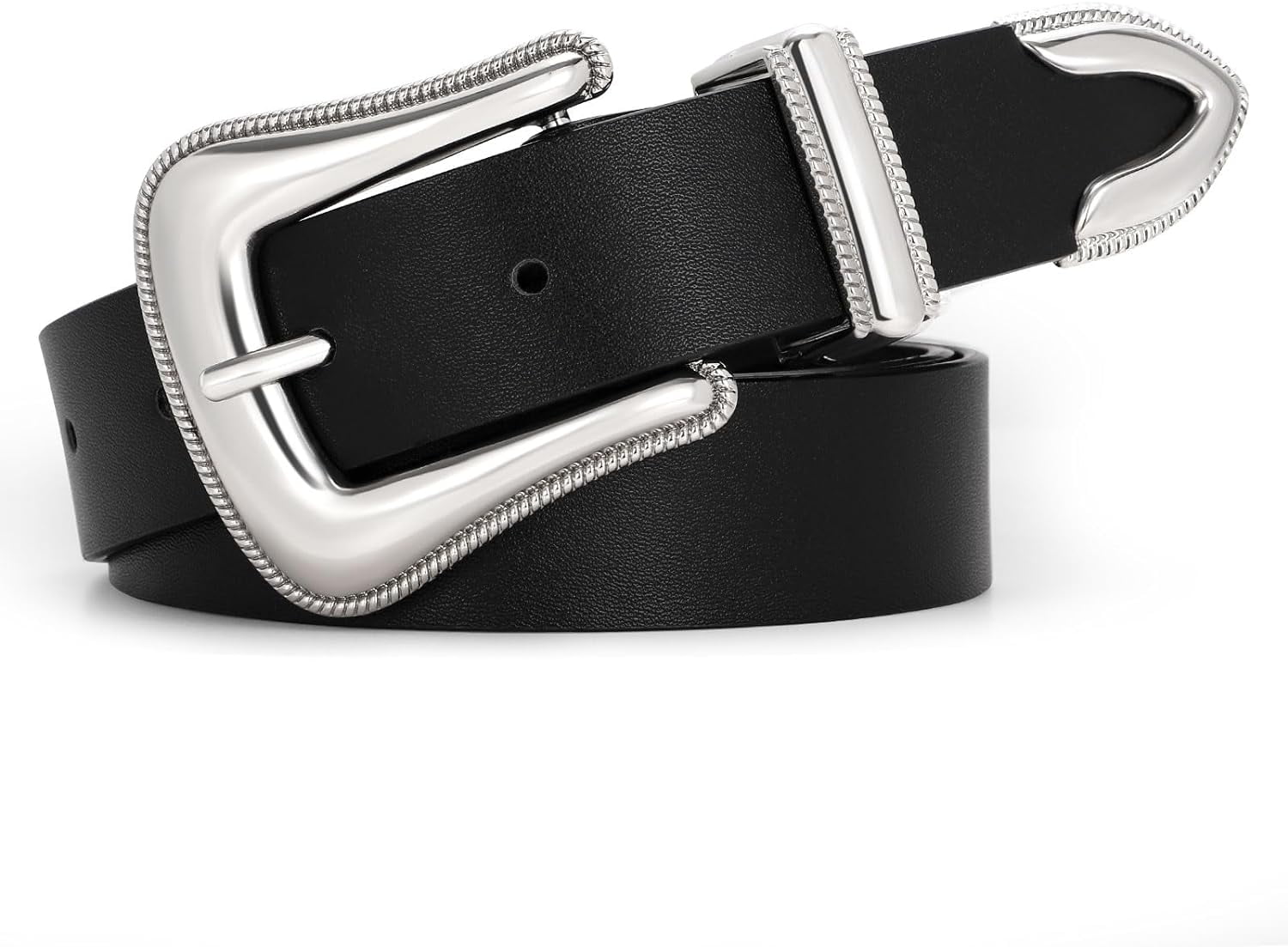 6194 Women Vintage Belts Ladies Western Design Black Waist Belt For Jeans XZQTIVE Women Leather Belt Ladies Vintage Western Belt Retro  main image 4