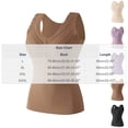 thumbnail image 3 of Women Thermal Sleeveless Camisole Built-in Bra Fleece Lined Warm V Neck Tank Top Solid Color Stretchy Slim Fit Winter Layering Underwear Vest, 3 of 5