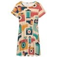 thumbnail image 3 of I Love Retro Colorful Short Sleeve Dress Women Summer Evening Dresses Ladies Sundress, 3 of 7