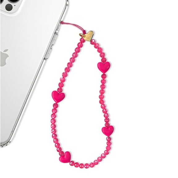 VELVET CAVIAR Phone Charm - Hot Pink Hearts