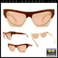 thumbnail image 3 of Womens Retro Beveled Lens Thick Plastic Cat Eye Mod Sunglasses Brown Beige - Brown, 3 of 8