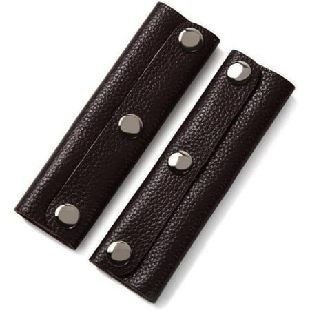 QIUYI 2 Pieces Handbag Handle Leather Wrap Cover  Luggage Bag Grip Protector Saddle with Brass Clasp  Soft Purse Strap Pad Identifier for Shopping Bag Travel Bag Suitcase Tote Bag Wallet  Black
