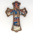 thumbnail image 2 of Figura de madera hecha a mano con forma de cruz de la Natividad de 22,6 cm, 2 of 3