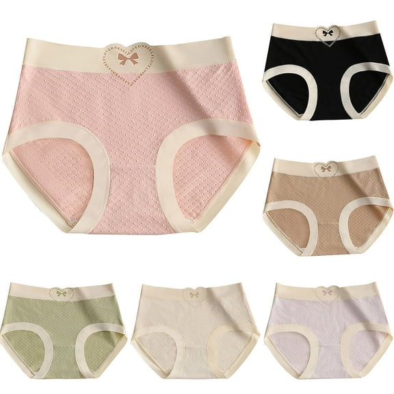 Ashirexll Womens Cotton Underwear, Plus Size Underwear for Women, Fall Winter Cotton Mid Waist Plus Size Womens Underwear