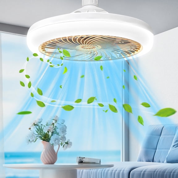 FHBVT E27 Ceiling Fan Light with LED 3 Gear Wind Speed 3 Color Dimmable Fan Lamp with Aromatherapy Multi Angle Adjustable for Study Bedroom Living Room Kitchen Home Lighting Cooling Supplies
