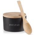 thumbnail image 5 of Bouclair Black Ceramic Salt Jar with Bamboo Lid and Spoon, 5 of 5