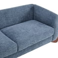 thumbnail image 4 of Christopher Knight Home 5-Seater Boucle Sectional Sofa Set, Faux Sherpa Couch with Wood Legs & Curved Design, Navy Blue, 4 of 13