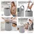 thumbnail image 5 of Floral Fabric Foldable Laundry Hamper with Handles Clothes Storage Bucket Large Capacity Collapsible for Nursery Bedroom Laundrys Room (Blue), 5 of 11