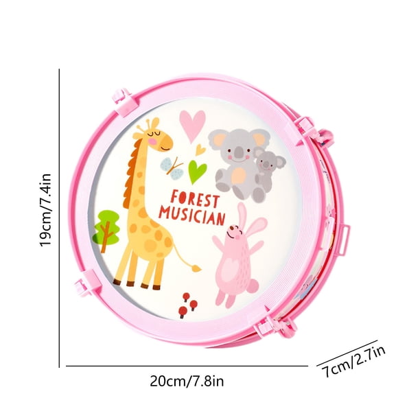 Tambor Infantil De Madera De 20 Cm Con 2 Baquetas | Juguete Sensorial Musical Para Niños