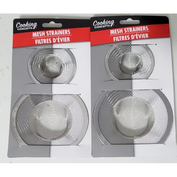 Set Of 2 Kitchen Stainless Steel Mesh Sink Strainer Drain Stopper Trap