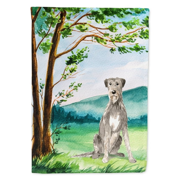 Carolines Treasures CK2570GF Under the Tree Irish Wolfhound Garden Size Flag