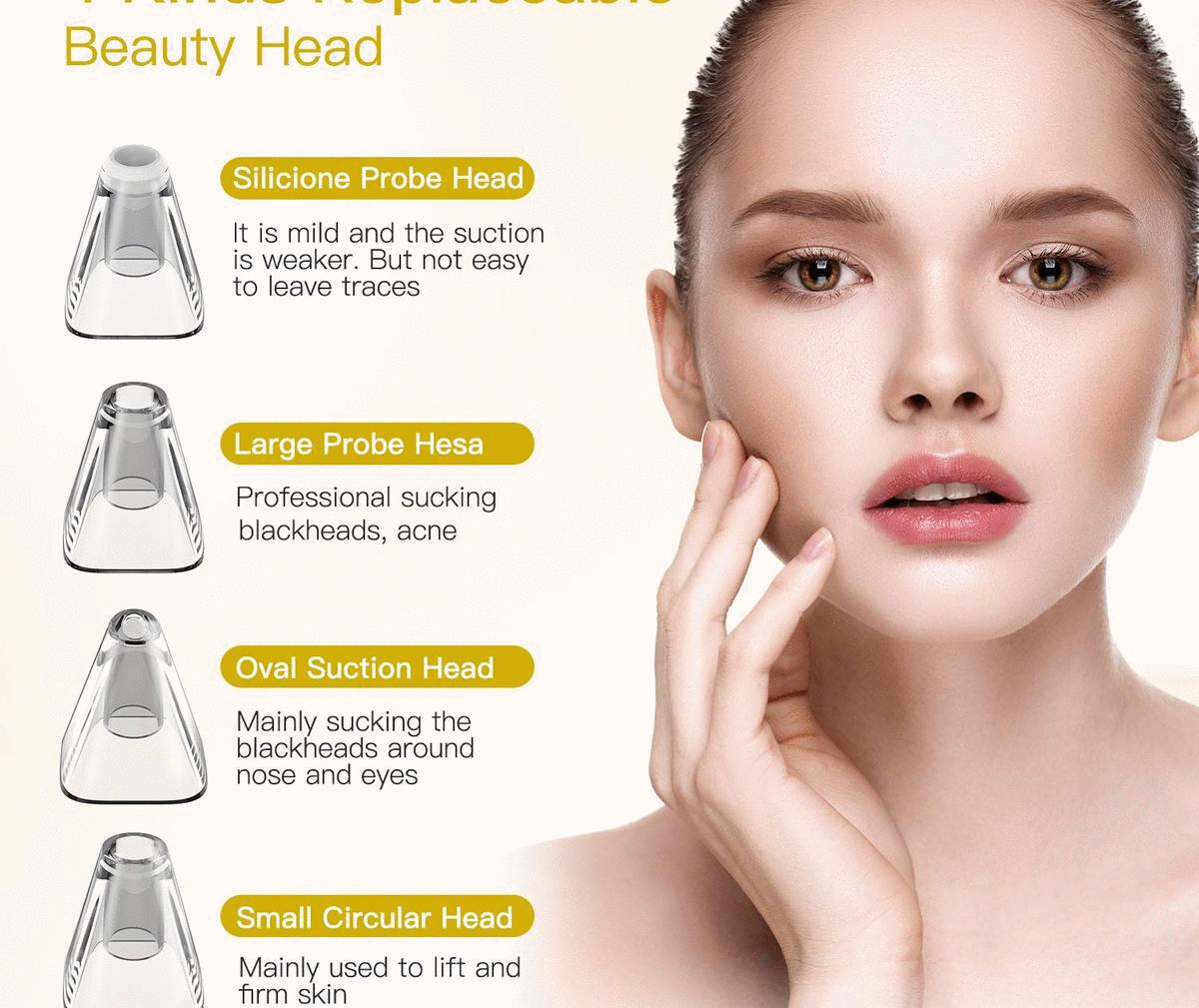 BESTOPE Blackhead Pore Vacuum Cleaner with 5 Levels Strong Suction 4 Changeable Probes 3 Cleaning Mode Acne Remover Tools Electric Comedo Suction Device with LED Display for Facial Cleanser