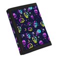 thumbnail image 2 of CHAQLIN Teen Wallet Skull Moon Easy to Access Children's Wallet for Outdoor, Polyester Slim Trifold Card Wallet, 2 of 7
