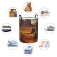 thumbnail image 4 of Balery Western Desert Cowboy Cloud Cesta de ropa redonda con asas, impermeable, independiente, para ropa, juguetes, dormitorio y familia-Small, 4 of 6