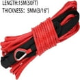 thumbnail image 3 of Synthetic Winch Rope - 3/16 x 50 ft, Winch Rope with Sheath for ATV UTV SUV Jeep Truck Boat Ramsey Synthetic Rope (Red), 3 of 5