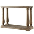 thumbnail image 2 of Weston Home Dunbar Pine Brown Sofa Table with Lower Storage Shelf and Pedestal Design, 2 of 5