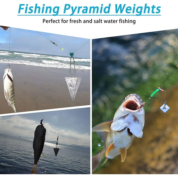 Pyramid Fishing Sinker Weights Kit Tangle Free Lead Fishing