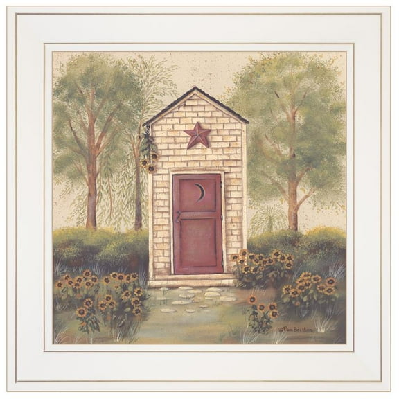 Folk Art Outhouse III by Pam Britton Printed Wall Art Wood Multi-Color