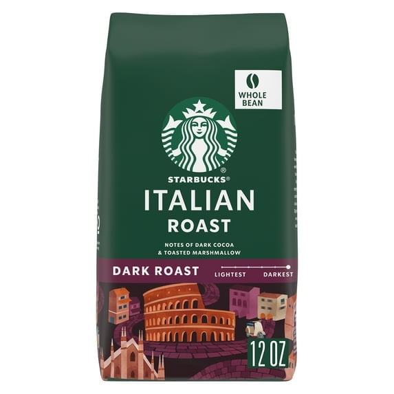 Starbucks Italian Roast, Whole Bean Coffee, Dark Roast, 12 oz (Pack of 2)