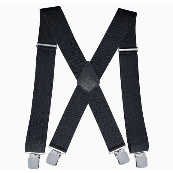 Heavy-Duty Men's X-Back Suspenders 2 Inch - Strong Grip Clips & Adjustable Length, Reliable Braces for Work, Jeans & More Occasions