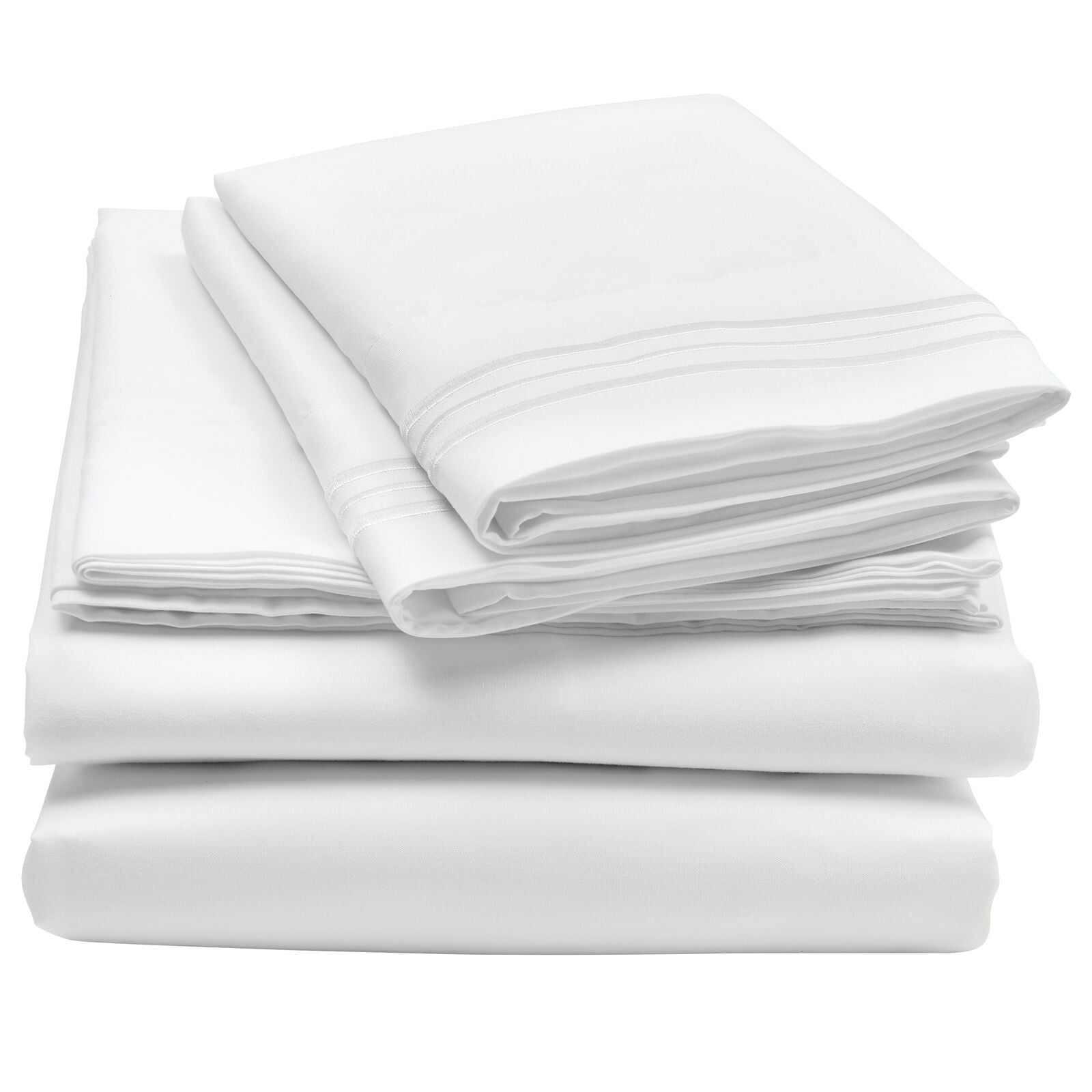 3 Pieces Wrinkle Resistant Comfortable mDesign Twin XL Size Superfine Brushed Microfiber Sheet Set White Extra Soft Bed Sheets and Pillowcase Easy Fit Deep Pockets & Breathable 