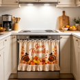 thumbnail image 5 of Darzheoy Thanksgiving Oven Door Skirt, Pumpkin Maple Leaf Turkey Ribbon Ties, Fall Decor Thanksgiving Indoor, Stove Decorative Curtain No-Drill for Home Kitchen, 5 of 6