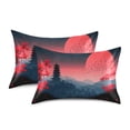 thumbnail image 2 of Dailycode Satin Pillow Case King Silk Pillow Cover for Hair and Skin Envelope Closure Sun Tower Cherry Mountains 20"x40", 2 of 9