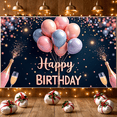 thumbnail image 2 of Sparkling Champagne Birthday Banner Celebration Balloons Party Backdrop Happy for Birthday Party Event Decoration Indoor, 2 of 9