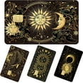 thumbnail image 1 of Peau de Carte de Crédit Soleil et Lune - 4 Pcs Autocollants de Peau de Débit Mystère Soleil et Lune Design Tarot Noir Or Ensemble de Décalcomanies de Crédit pour Transport Clés Cartes de Débit Bus Femmes, 1 of 4
