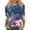 46# Navy, variant on Women's 3/4 Sleeve Tshirts Dressy Casual Round Neck Blouse Tops Spring Summer Trendy Floral Print Loose Tunic Tops Army Green S