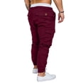 thumbnail image 6 of Dagugfen Mens Cargo Pants Casual Workwear with Pockets Elastic Waistband Drawstring and Ankle Binding Sports Pants Solid Color, 6 of 6