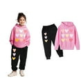 thumbnail image 5 of Kids Girls Boys Sweatsuit Set,2PC Long Sleeve Pink Soft Hoodie Leggings Pants Warm Fall Winter Clothes Girls Clothes Size 4-5 Years Cute&nbsp;Boys Girls&nbsp;Clothing, 5 of 6