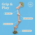 thumbnail image 5 of Vibrant Life Multicolor 4-Knot Rope Dog Toy, Chew Level 2, 5 of 9