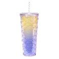 thumbnail image 1 of Taza de viaje para bebida fría con pajita y vaso cubierto de plástico de 24oz (710ml), taza reutilizable para fiesta, oficina, comedor al aire libre, 1 of 6