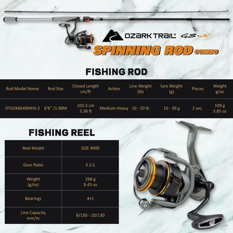 Ozark Trail GS-X Spinning Combo, 6'6