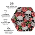 thumbnail image 3 of Yiaed Skull and Roses Print Leather Coasters for Drinks - Cup Coasters Coffee Table Kitchen Table Bar, Home & Office Gifts Handmade Drink Coasters-Hexagon, 3 of 6