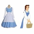 thumbnail image 4 of Bella La Y Bestia Belle Azul Vestido De Criada Mujeres Cosplay Disfraz De Halloween, 4 of 4