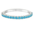 thumbnail image 3 of Half-Eternity Pave Thin Blue Topaz Stack Ring 14k White Gold (0.65ct), 3 of 3