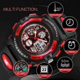 thumbnail image 3 of Reloj para niños, Reloj para niños Reloj Deportivo Digital multifunción Cronógrafo Impermeable Reloj para Exteriores con Alarma de luz LED para Regalo Niño de 6 a 12 años (Rojo), 3 of 5