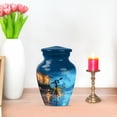 thumbnail image 7 of JAGASY Telescope Urns for Human Ashes for Women, Blue Small Urn for Ashes Adult Male, Rainy Sky Decorative Urns for Couple, House Keepsake Cremation Urn for Mom & Dad, (3 Inch), 7 of 7
